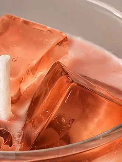 Detalle de los hielos de la vela TERCA Iced Caramel Latte