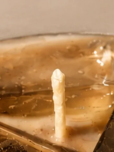 Detalle de la mecha de la vela TERCA Iced Latte